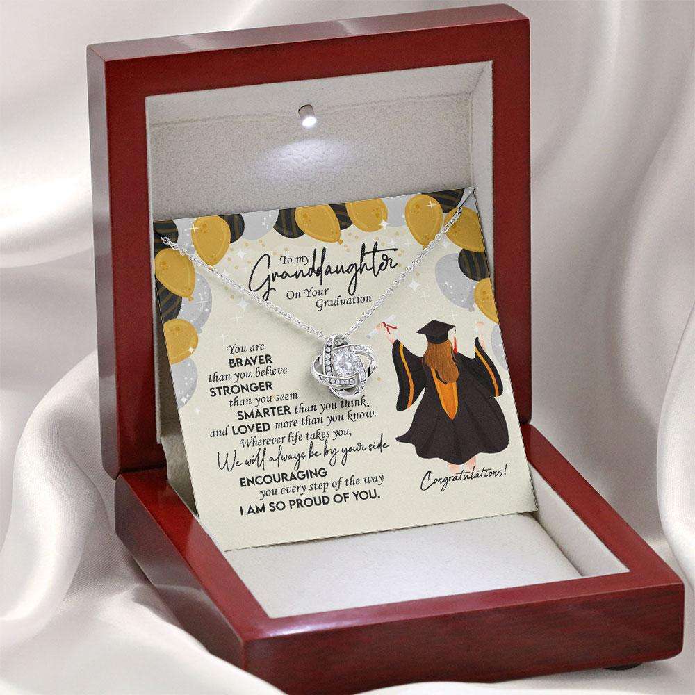 Graduation Necklace For Granddaughter, High School Or College Grad With Sentimental Message Card Custom Necklace For Archievement Rakva