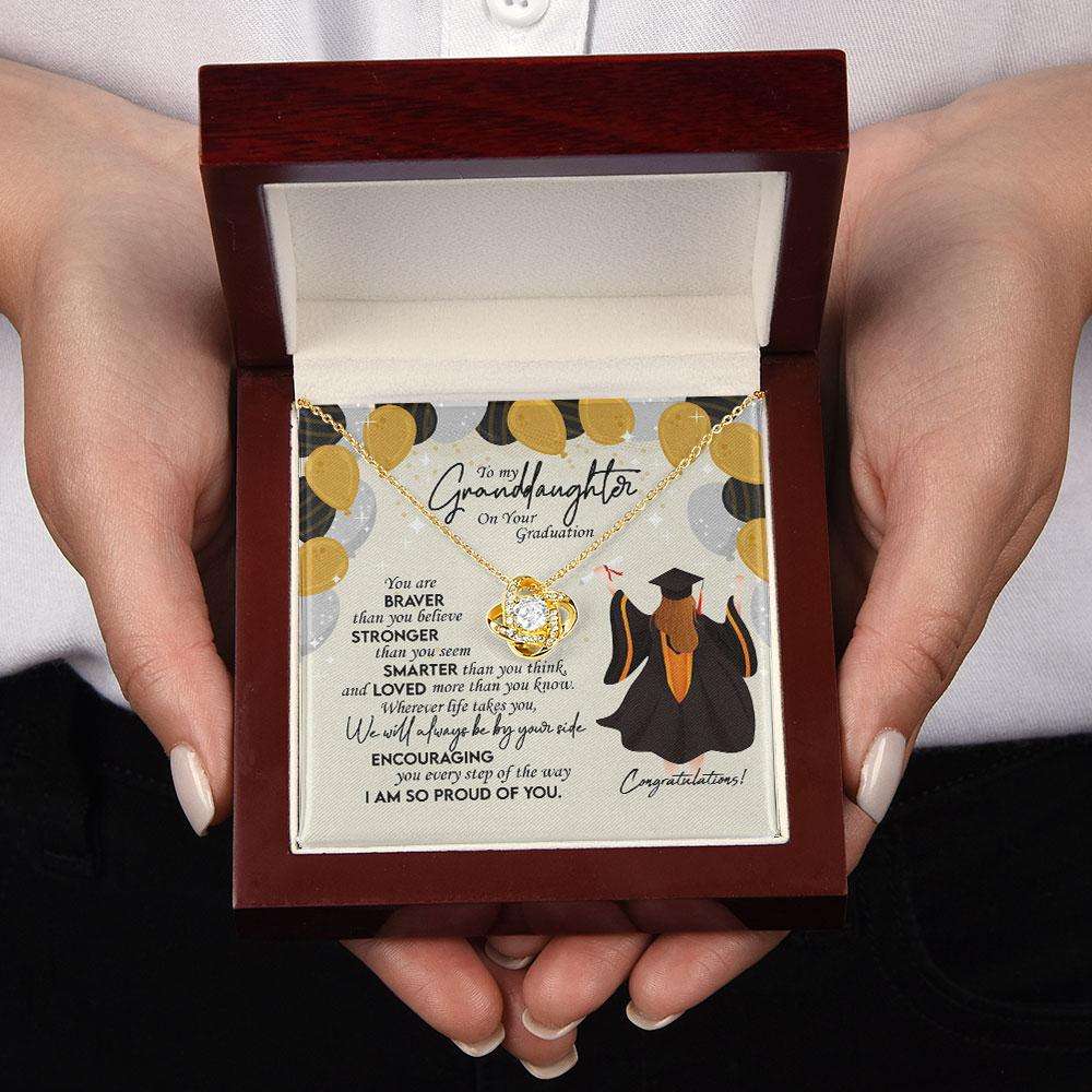 Graduation Necklace For Granddaughter, High School Or College Grad With Sentimental Message Card Custom Necklace For Archievement Rakva