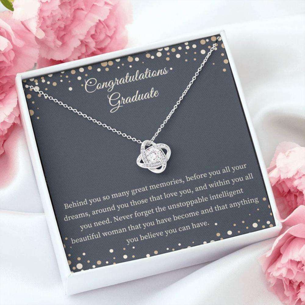 Graduation Necklace “ Gift For Graduate “ Love Knot Necklace “ Graduation Card “ Sweet Gift Ideas “ Highschool Graduation For Archievement Rakva