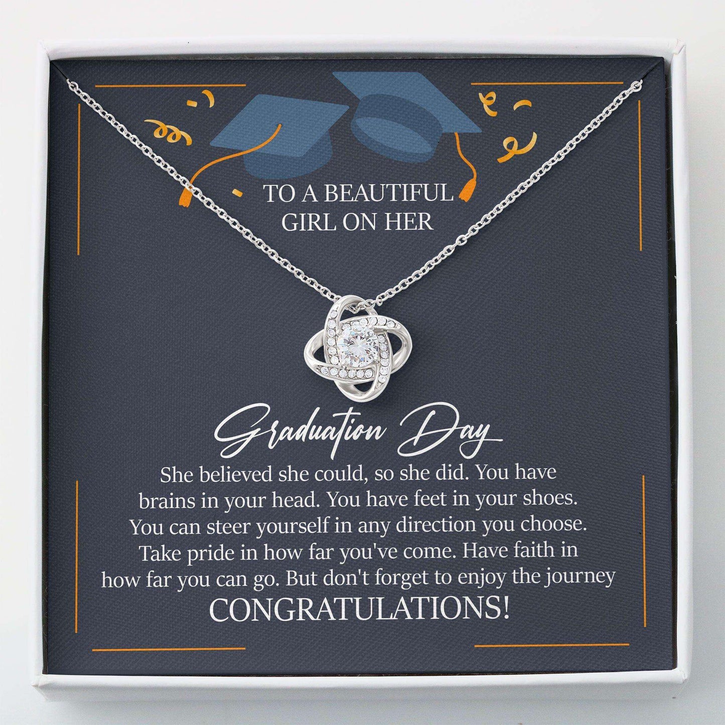 Graduation Necklace, Graduation Gift For Her Class Of 2024 Gift For Daughter, Friend, Niece “ Love Knot Dughter's Day Rakva