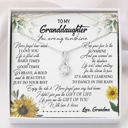 Granddaughter Necklace, Alluring Beauty “ To Granddaughter Keep Your Face To The Sunshine Necklace Gifts For Daughter Rakva