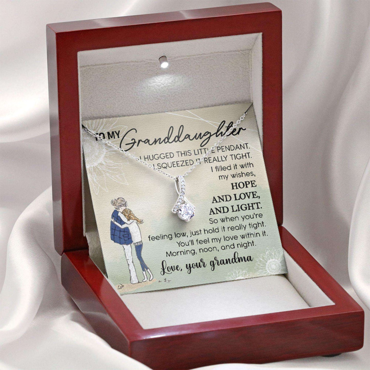 Granddaughter Necklace, Gift For Granddaughter With Message Box Gifts For Daughter Rakva