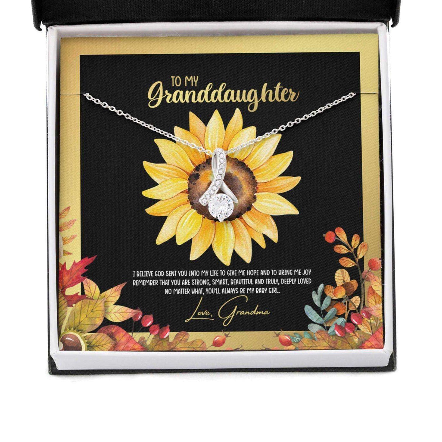 Granddaughter Necklace, Gift For Mother’S Day From Grandma My Baby Girl, Message Card Beauty Necklace Gifts For Daughter Rakva