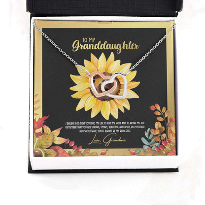 Granddaughter Necklace, Gift For Mother’S Day From Grandma My Baby Girl, Message Card Hearts Necklace Gifts For Daughter Rakva