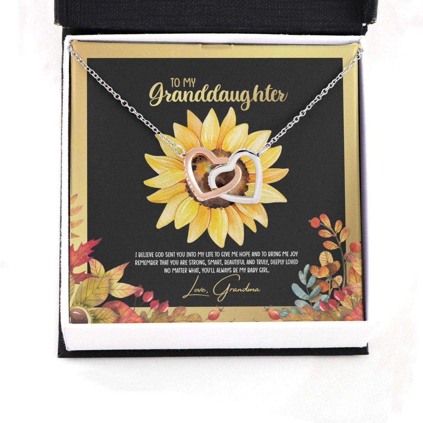 Granddaughter Necklace, Gift For Mother’S Day From Grandma My Baby Girl, Message Card Hearts Necklace Gifts For Daughter Rakva