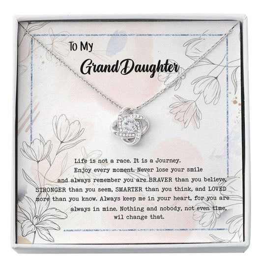 Granddaughter Necklace Gift, Necklace, Valentines Mothers Day Christmas, Nothing And Nobody Not Even Time Will Change That Custom Necklace Gifts For Daughter Rakva