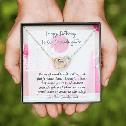 Granddaughter Necklace, Gift To Granddaughter “ Gift Necklace Message Card “ To Our Granddaughter Gifts For Daughter Rakva