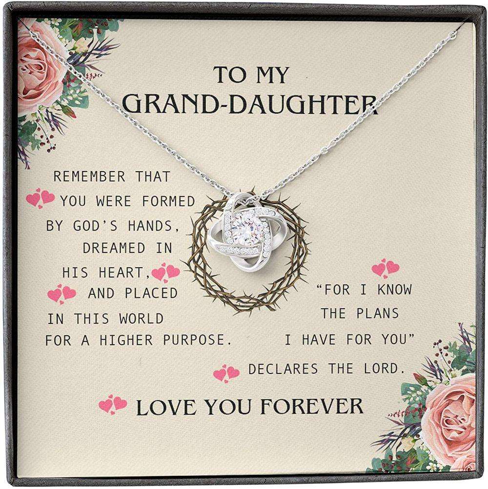 Granddaughter Necklace Gifts, Rose Flower God’S Hand Lord Plan Love Forever Gifts For Daughter Rakva