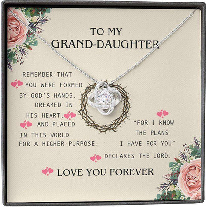 Granddaughter Necklace Gifts, Rose Flower God’S Hand Lord Plan Love Forever Gifts For Daughter Rakva