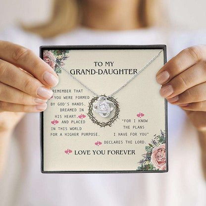 Granddaughter Necklace Gifts, Rose Flower God’S Hand Lord Plan Love Forever Gifts For Daughter Rakva