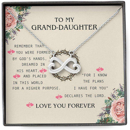 Granddaughter Necklace Gifts, Rose Flower God’S Hand Lord Plan Love Forever Gifts For Daughter Rakva