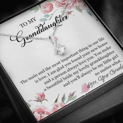 Granddaughter Necklace, Granddaughter Gift On Wedding Day, Wedding Necklace For Granddaughter From Grandma Gift For Bride Rakva