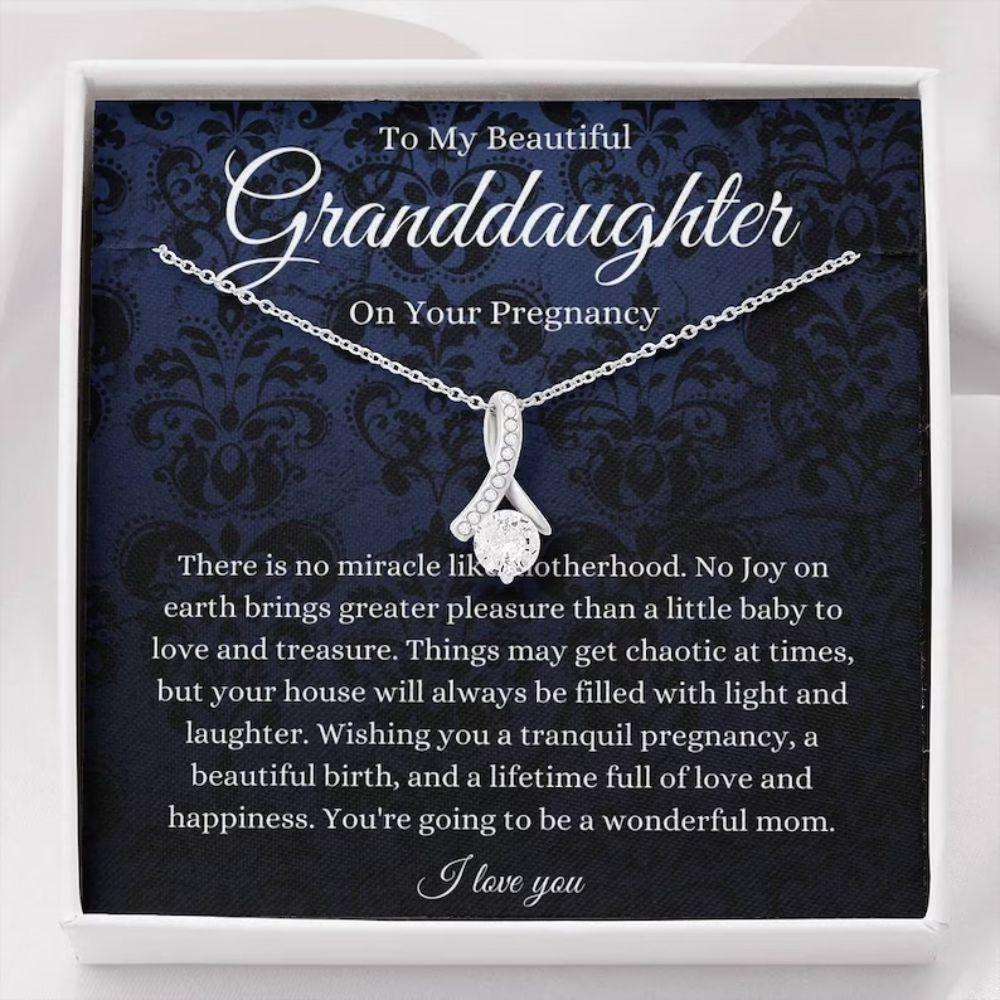 Granddaughter Necklace, Granddaughter Pregnancy Necklace, Gift For Mom To Be, Gift For Expecting Mom Gifts For Daughter Rakva