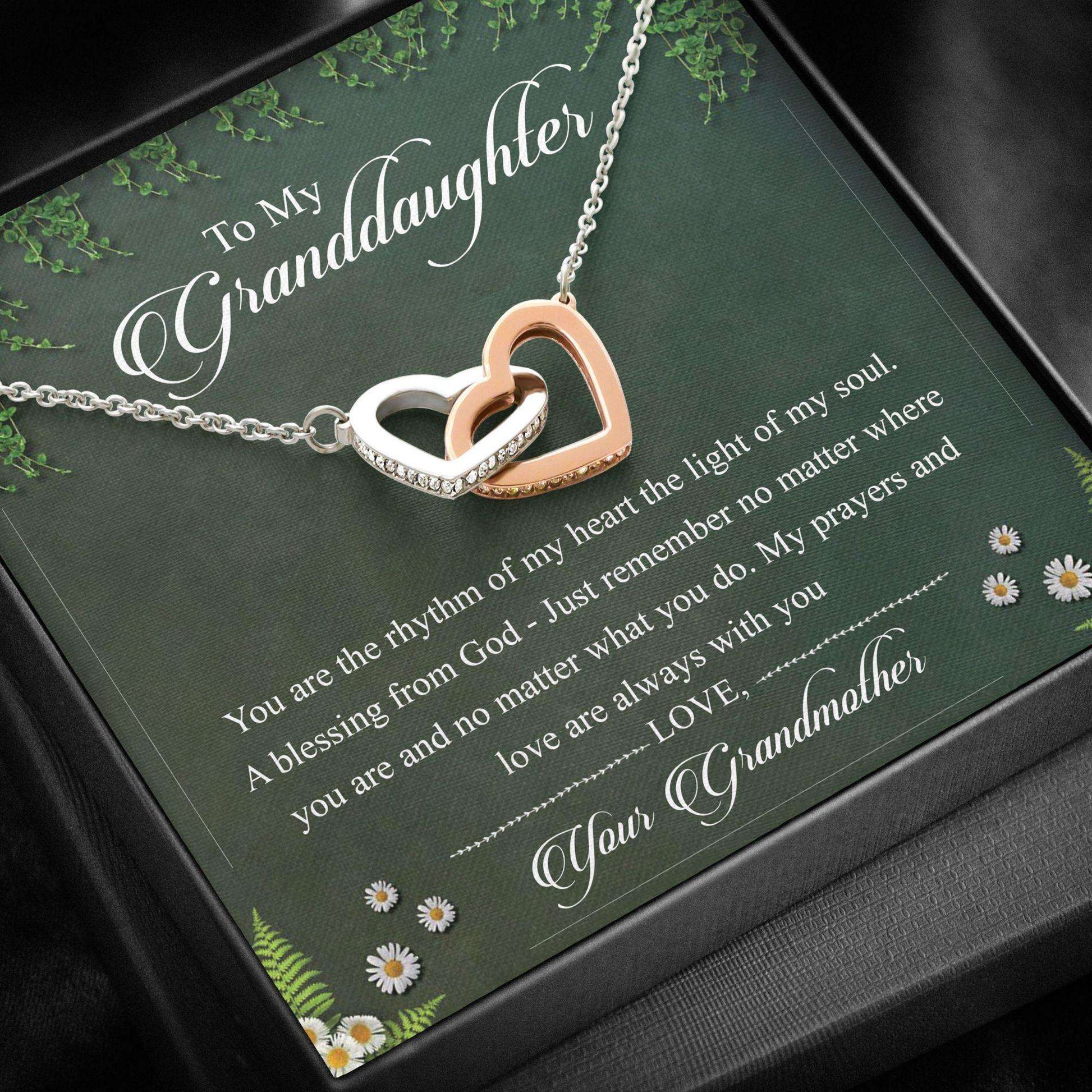 Granddaughter Necklace, Interlocking Hearts “ To My Granddaughter Necklace Gifts Gifts For Daughter Rakva