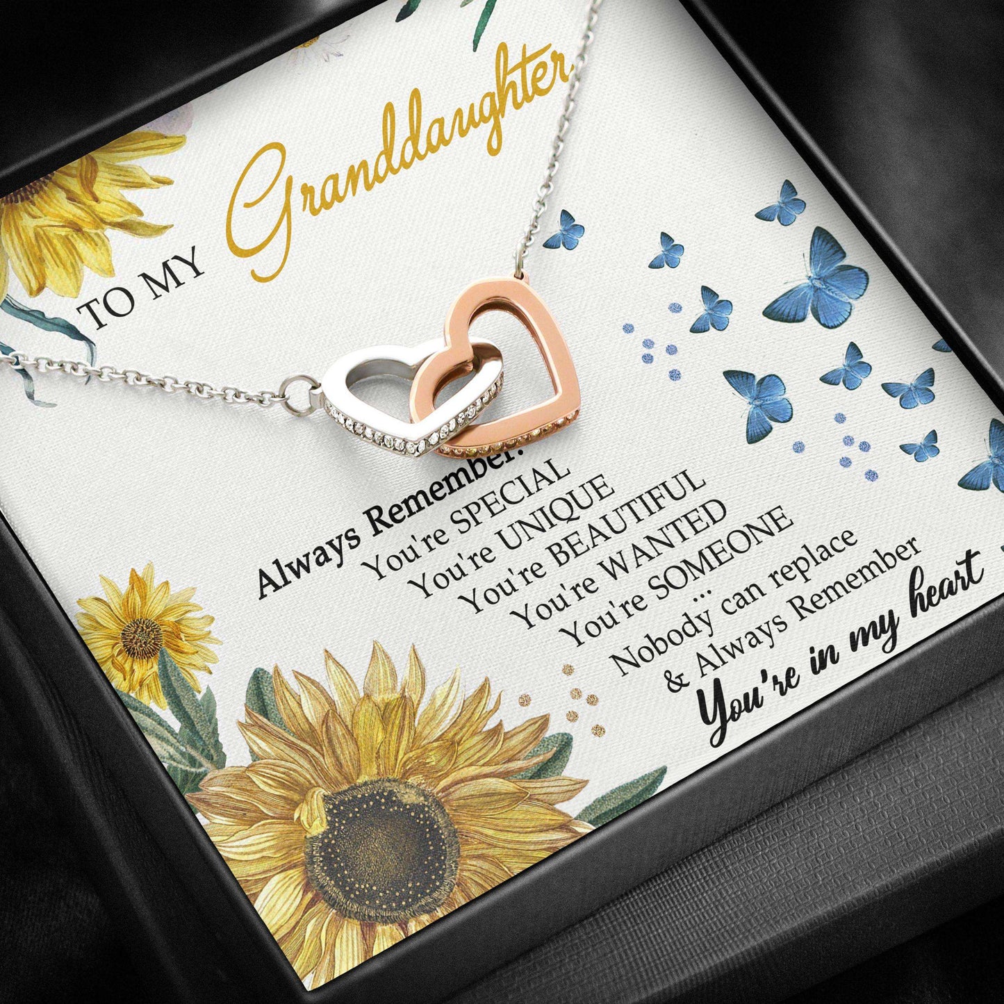 Granddaughter Necklace, Interlocking Hearts “ To My Granddaughter Necklace V1 Gifts For Daughter Rakva