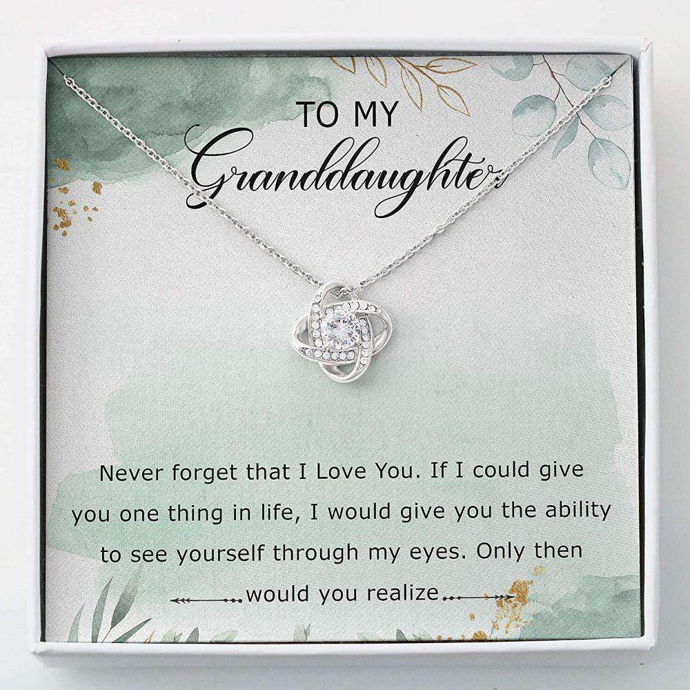 Granddaughter Necklace, Love Knot Necklace Gift From Grandma To Granddaughter Gifts For Daughter Rakva