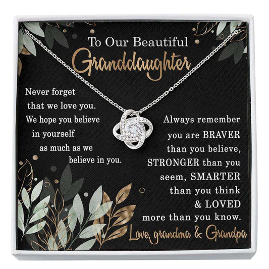 Granddaughter Necklace, Meaningful Granddaughter Gift From Grandparents, Granddaughter Gift From Grandma And Grandpa, Keepsake Custom Necklace Gifts For Daughter Rakva