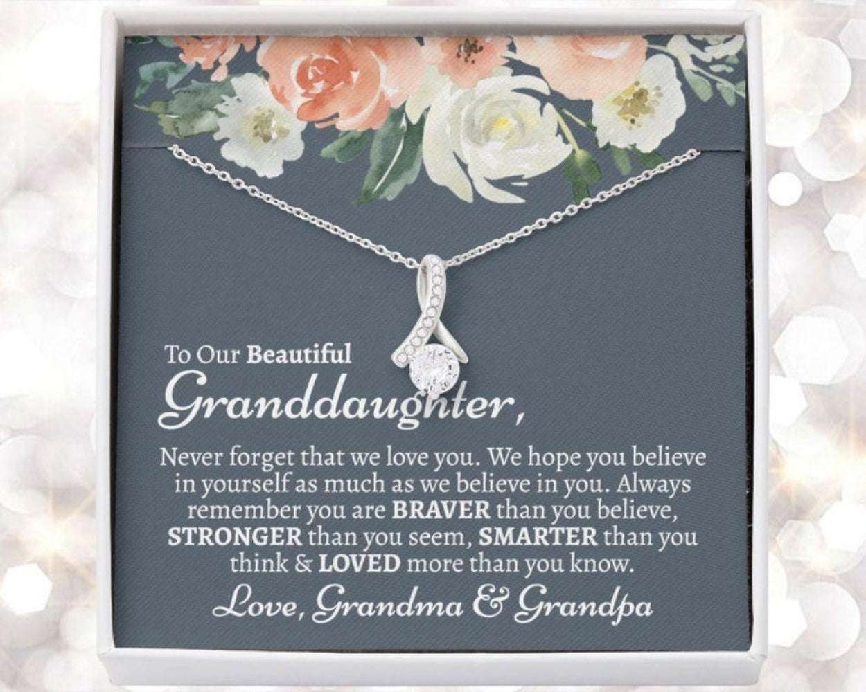 Granddaughter Necklace, Meaningful Granddaughter Gift From Grandparents, Granddaughter Gift From Grandma And Grandpa, Keepsake Gifts For Daughter Rakva