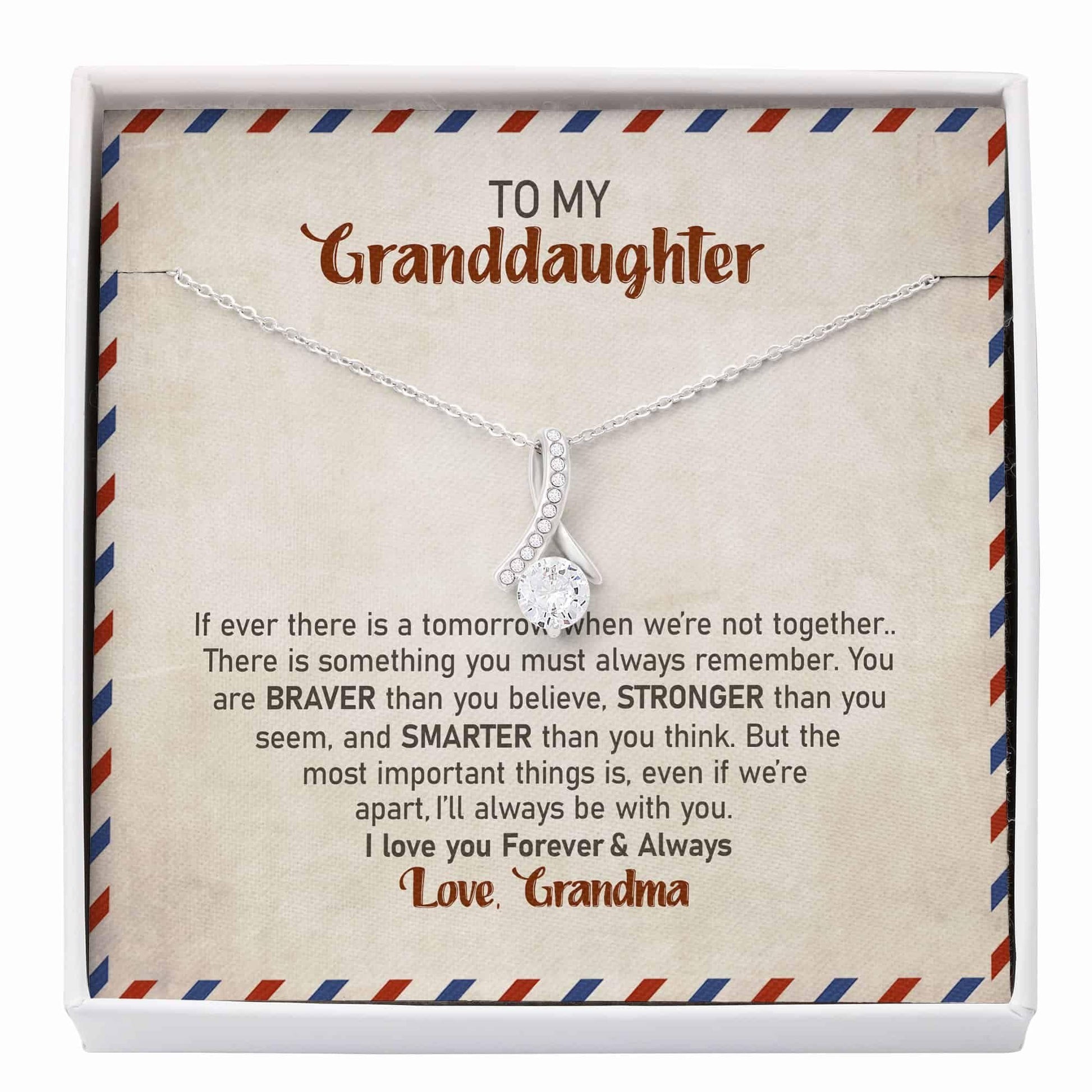 Granddaughter Necklace, Necklace For Granddaughter “ To My Granddaughter Gift From Grandma Nana “ Alluring Beauty Gifts For Daughter Rakva