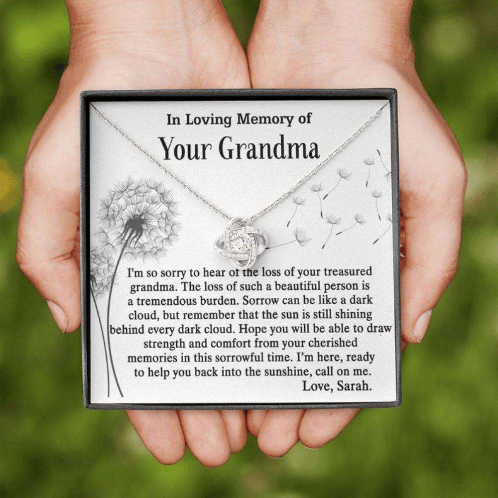 Granddaughter Necklace, Personalized Necklace In Loving Memory Of Your Grandma, Memorial Gifts For Loss Of A Grandma, Grandmother Custom Name Gifts For Daughter Rakva