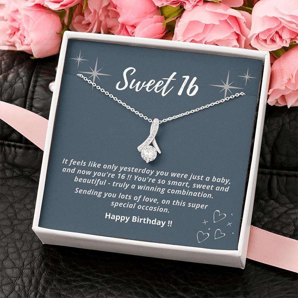 Granddaughter Necklace, Sweet 16 Gift Necklace, 16Th Birthday Gift, Granddaughter Necklace Gifts For Daughter Rakva