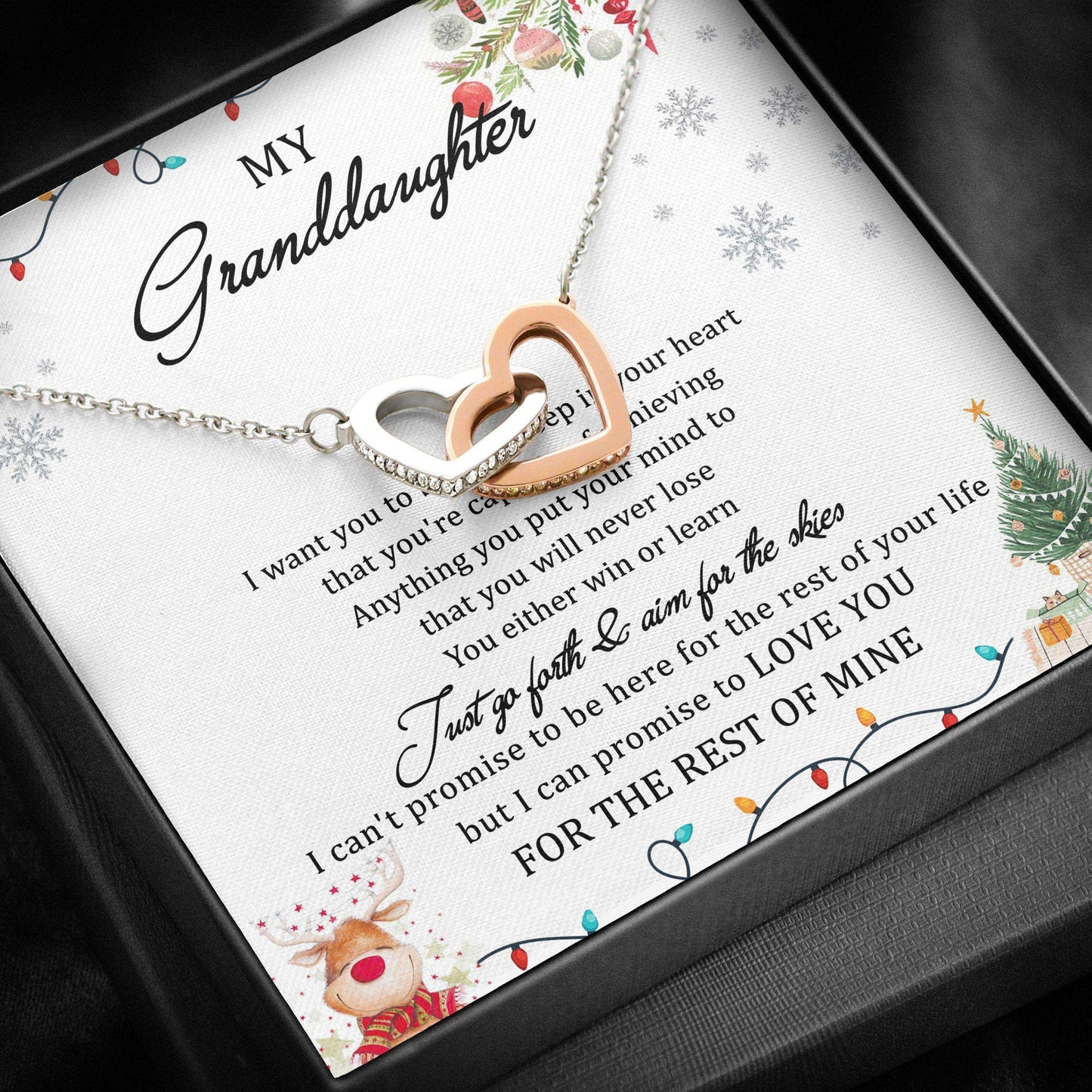 Granddaughter Necklace, To Granddaughter “ Interlocking Hearts Necklace Gifts For Daughter Rakva