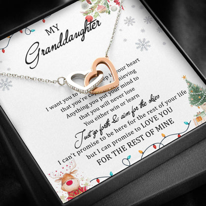 Granddaughter Necklace, To Granddaughter “ Interlocking Hearts Necklace Gifts For Daughter Rakva