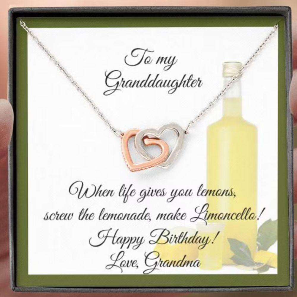 Granddaughter Necklace, To Granddaughter Necklace Gift “ Happy Birthday Limoncello Card And Necklace Gifts For Daughter Rakva