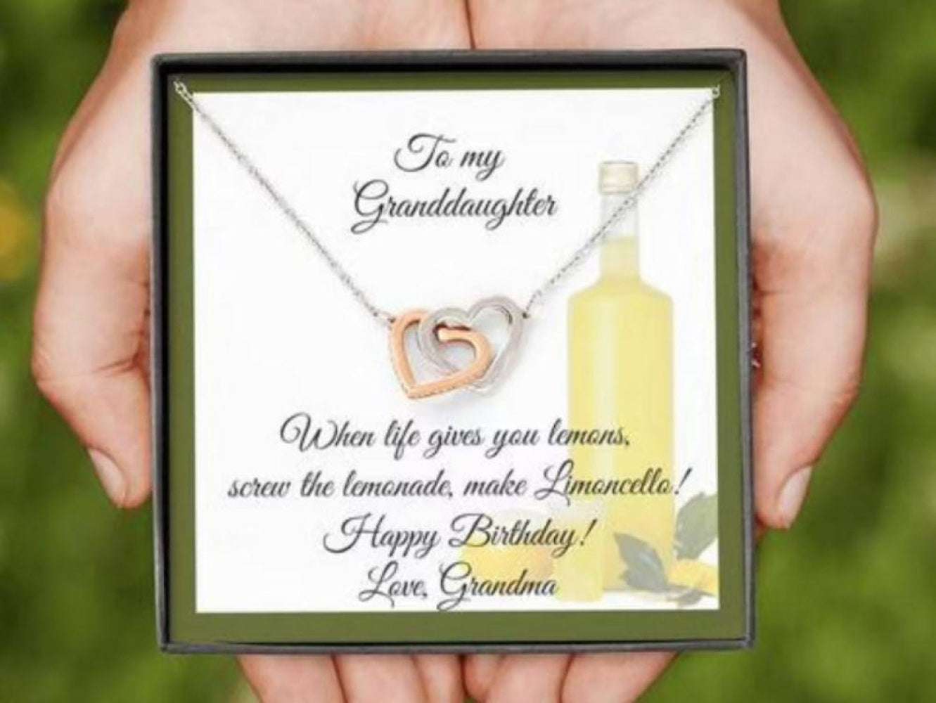 Granddaughter Necklace, To Granddaughter Necklace Gift “ Happy Birthday Limoncello Card And Necklace Gifts For Daughter Rakva