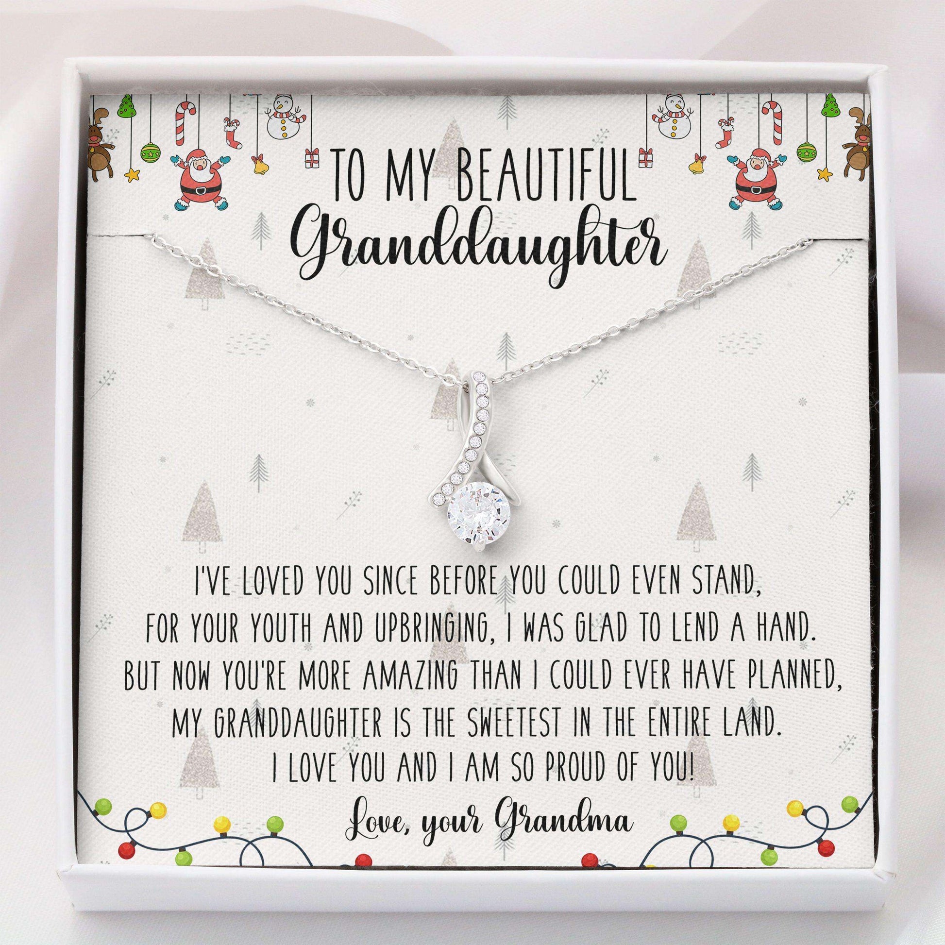 Granddaughter Necklace, To My Beautiful Granddaughter “ Alluring Beauty Necklace Gifts For Daughter Rakva