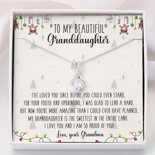 Granddaughter Necklace, To My Beautiful Granddaughter “ Alluring Beauty Necklace Gifts For Daughter Rakva