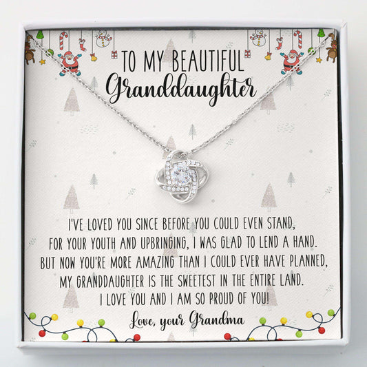 Granddaughter Necklace, To My Beautiful Granddaughter “ Love Knots Necklace Gifts For Daughter Rakva