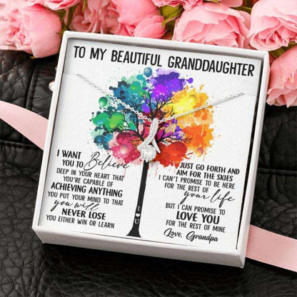 Granddaughter Necklace, To My Beautiful Granddaughter Necklace “ Deep In Your Heart Love Grandpa Dughter's Day Rakva