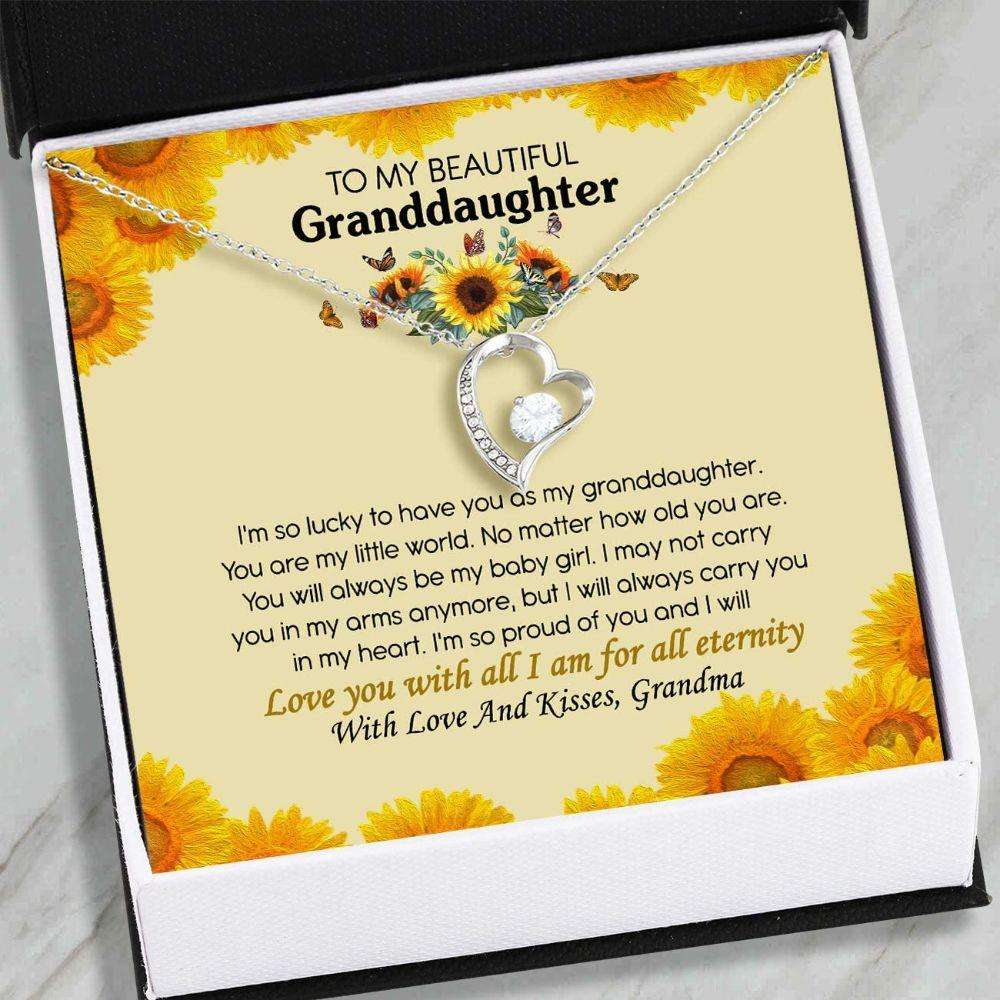 Granddaughter Necklace, To My Beautiful Granddaughter Necklace Gift From Grandma Gifts For Daughter Rakva