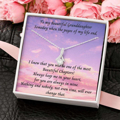 Granddaughter Necklace, To My Beautiful Granddaughter Necklace Gift “ Someday When The Pages Of My Life End Gifts For Daughter Rakva