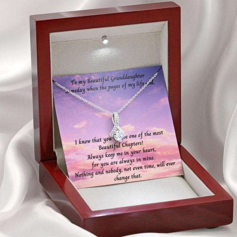 Granddaughter Necklace, To My Beautiful Granddaughter Necklace Gift “ Someday When The Pages Of My Life End Gifts For Daughter Rakva