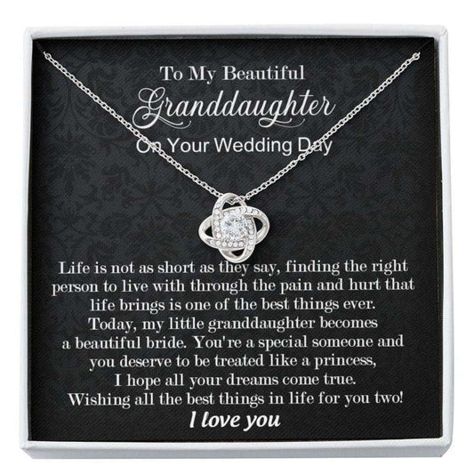 Granddaughter Necklace, To My Beautiful Granddaughter Wedding Day Necklace, To Bride From Grandma Grandpa Gifts For Daughter Rakva