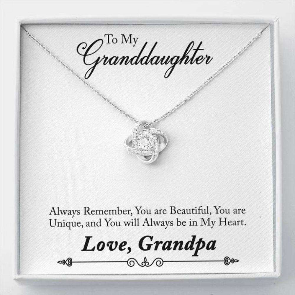 Granddaughter Necklace, To My Granddaughter Always Remember “ So Love Knot Necklace Gift Gifts For Daughter Rakva