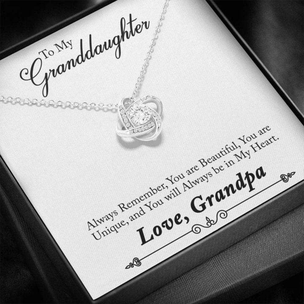 Granddaughter Necklace, To My Granddaughter Always Remember “ So Love Knot Necklace Gift Gifts For Daughter Rakva