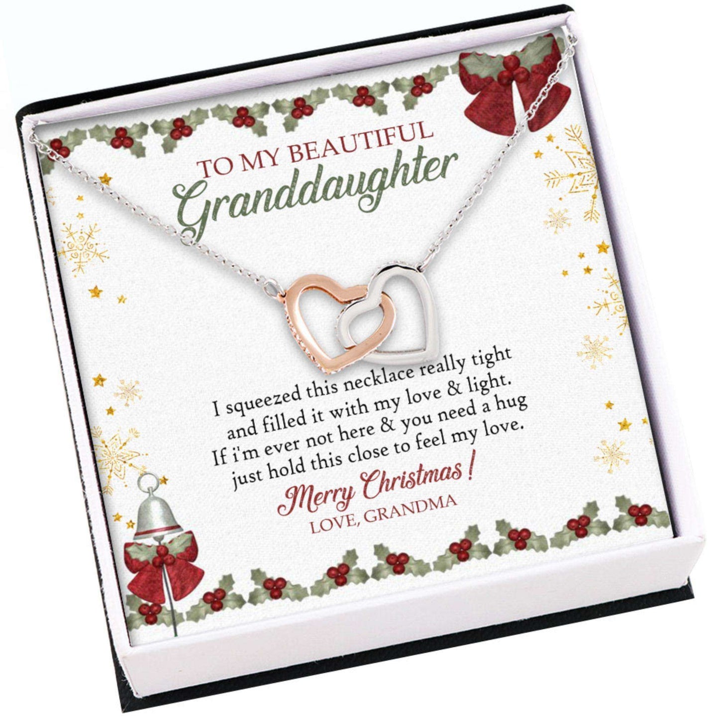 Granddaughter Necklace, To My Granddaughter Christmas Necklace “ Gift From Grandma Hearts Necklace Gifts For Daughter Rakva