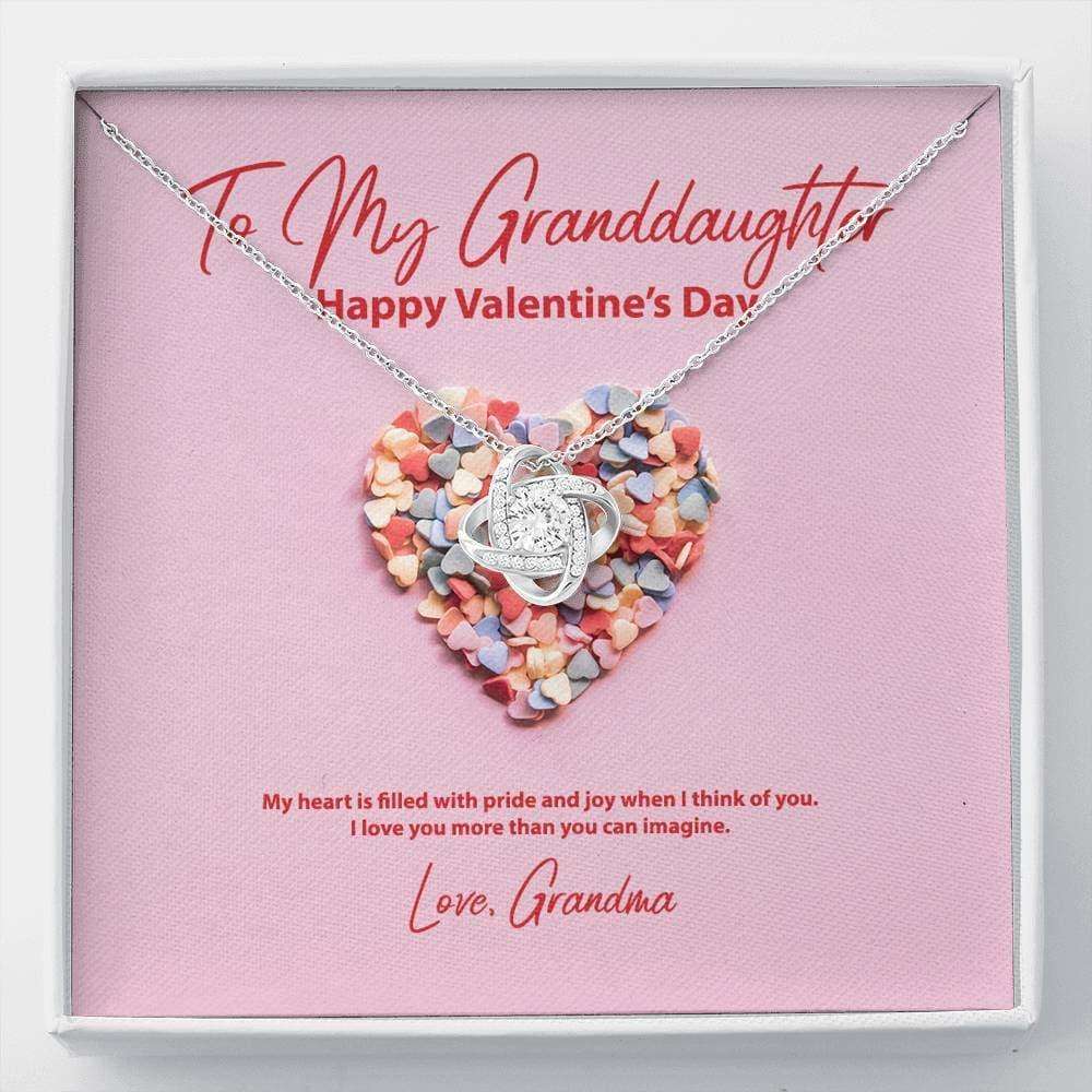 Granddaughter Necklace, To My Granddaughter From Grandma Valentine’S Day Love Knot Necklace Gifts For Daughter Rakva