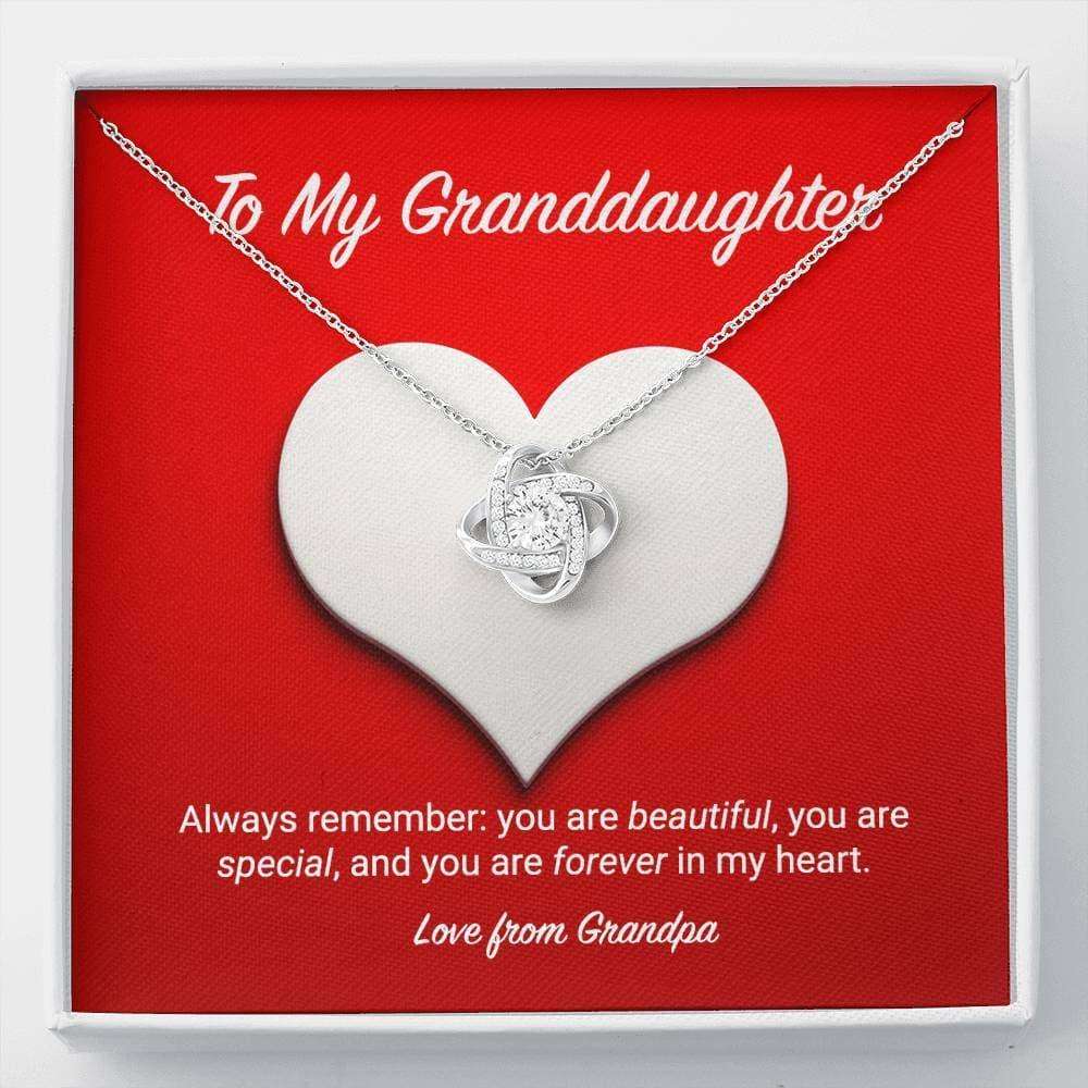 Granddaughter Necklace, To My Granddaughter From Grandpa Love Knot Necklace Gifts For Daughter Rakva