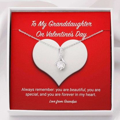 Granddaughter Necklace, To My Granddaughter From Grandpa Valentine’S Day Alluring Beauty Necklace Gifts For Daughter Rakva