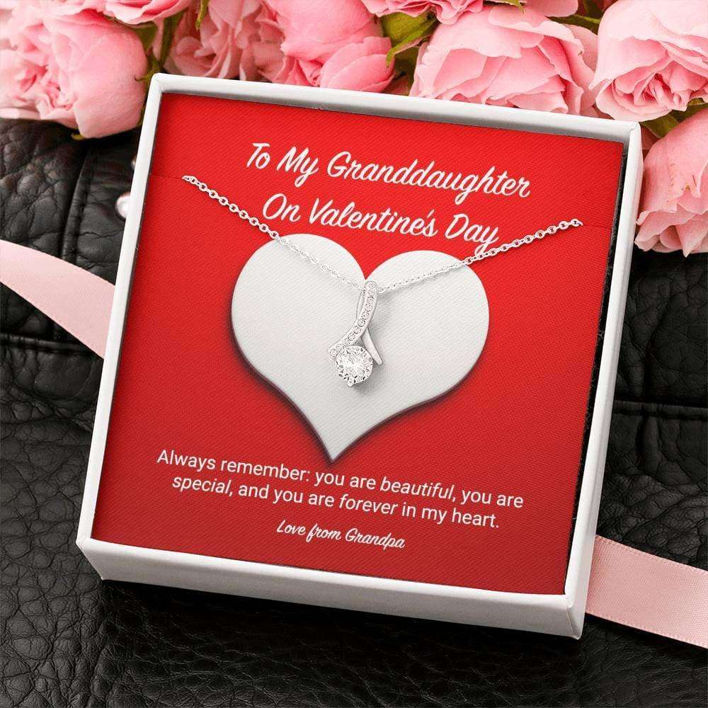 Granddaughter Necklace, To My Granddaughter From Grandpa Valentine’S Day Alluring Beauty Necklace Gifts For Daughter Rakva