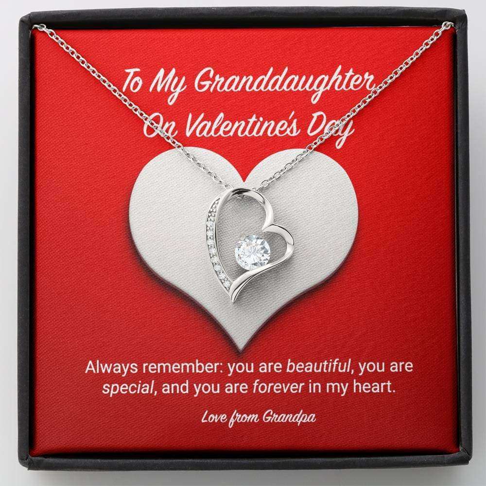 Granddaughter Necklace, To My Granddaughter From Grandpa Valentine’S Day Forever Love Necklace Gifts For Daughter Rakva