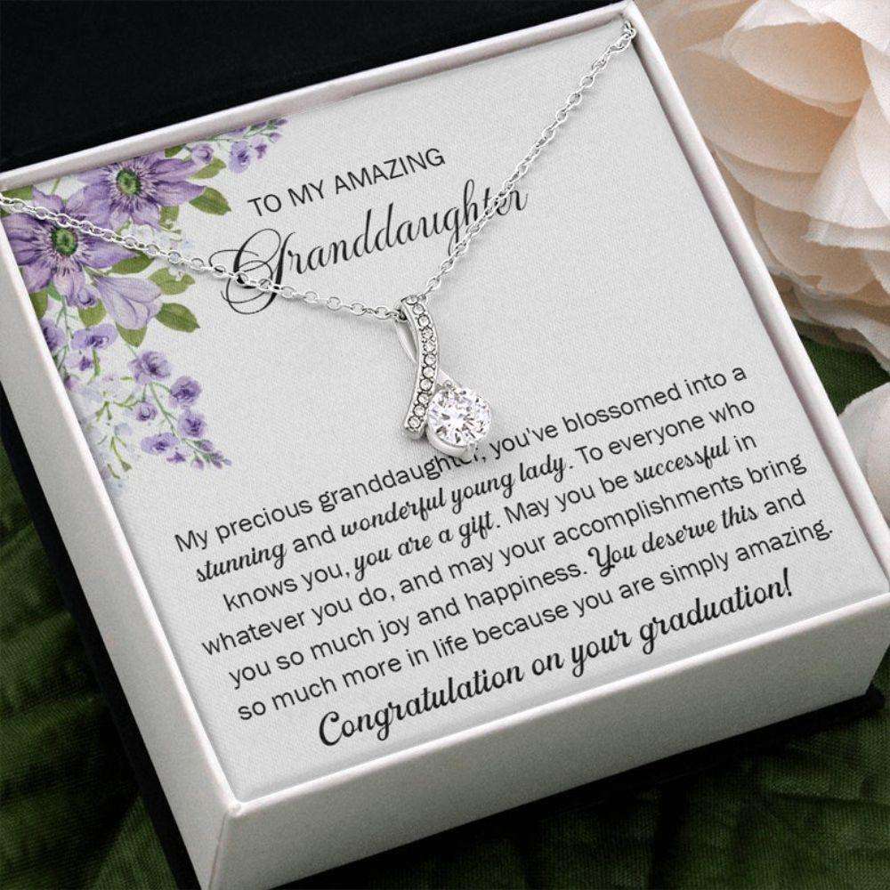 Granddaughter Necklace, To My Granddaughter Gift On Graduation, Congratulation Graduation Gift For Granddaughter Gifts For Daughter Rakva