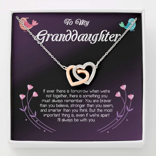 Granddaughter Necklace, To My Granddaughter Interlocking Hearts Necklace` Gifts For Daughter Rakva