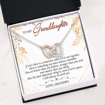 Granddaughter Necklace, To My Granddaughter “ Interlocking Hearts Necklace V1 Gifts For Daughter Rakva