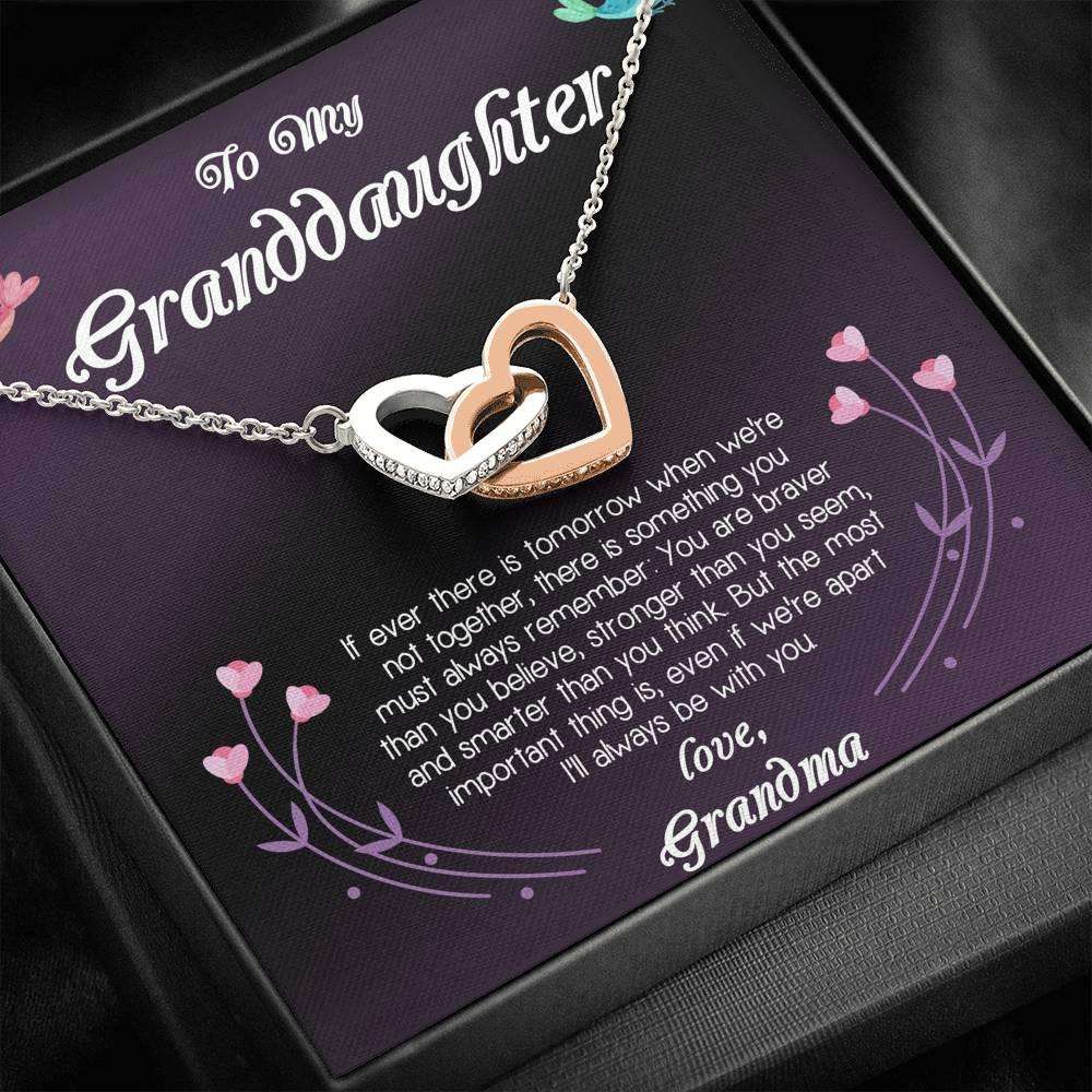 Granddaughter Necklace, To My Granddaughter Love Grandma Interlocking Hearts Necklace Gifts For Daughter Rakva