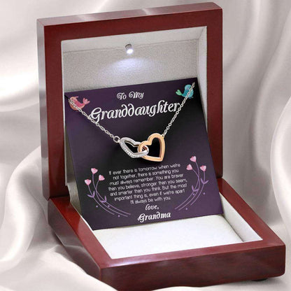 Granddaughter Necklace, To My Granddaughter Love Grandma Interlocking Hearts Necklace Gifts For Daughter Rakva